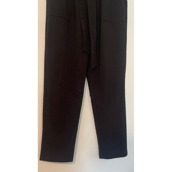 Grace Karin Pants Women's Size M Black Ruffled Paperbag Tie Waist Belted - Picture 2 of 8